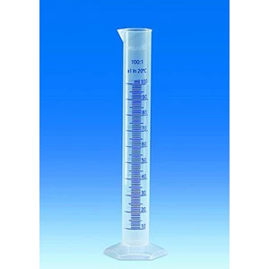 Graduated cylinders PP  Class B tall shape  with raised blue scale VITLAB