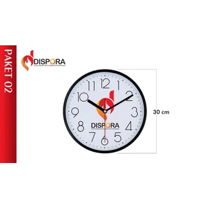 Jam Dinding merek Dahlia dapat di berikan tulisan dan logo instansi sesuai pesanan (ukuran 30x30)