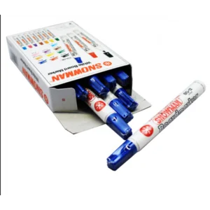 PERMANENT SNOWMAN Blue Color Markers / Cannot be Erased