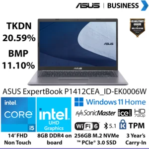 ASUS NB P1412CEA_ID-EK0006W I5/UMA/8/256 W11H/ 3Y