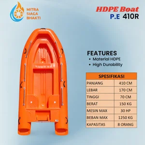 Perahu HDPE PE BOAT Rescue Evakuasi Banjir Basarnas BNPB BPBD Kapasitas 8 Orang Bergaransi