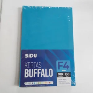 Kertas Karton Jilid Buffalo Ukuran F4 SIDU Biru Benhur 160gr (1 PACK ISI 100 LEMBAR)