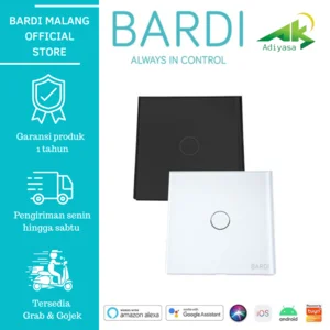 BARDI Wall Switch EU 1 Gang – White/Black