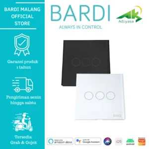 BARDI Wall Switch EU 3 Gang – White/Black