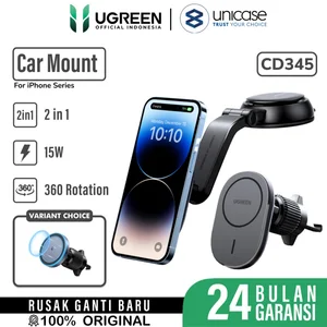 Car Holder Charger UGREEN 15W MagSafe Stand Magnet Wireless Dashboard Suction Cup Air Vent Hook - CD345