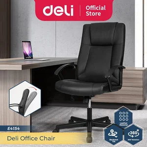 Deli Kursi Direktur / Kursi Kantor / Office Chair Bahan Kulit Kapasitas 800 KG E4514