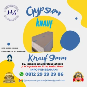 Gypsum Knauf Board tebal 9mm