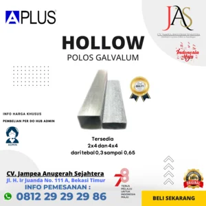 Besi Hollow Galvalum 2x4 Polos Pabrikan Aplus tebal 0.60