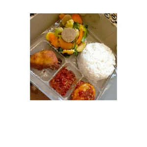 Nasi Box ( Nasi Toge Tumis Ayam Balado dan Air Mineral )