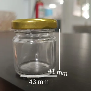 tempat bumbu stoples kaca jar kaca madu saffron 30 ml tutup emas