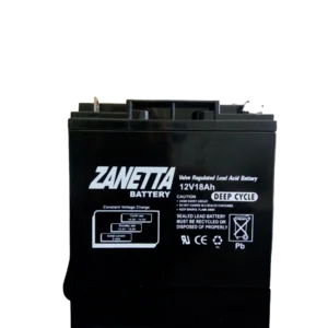 Aki Gel Vrla Zanetta 12v 18ah untuk Solar Panel Kursi roda dan Sepeda listrik
