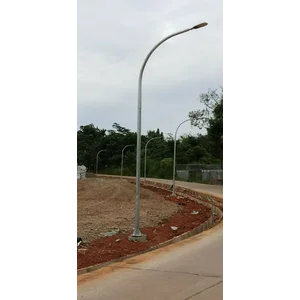 Tiang PJU 6 Meter okta Single Arm Parabolic Hot deep Galvanish
