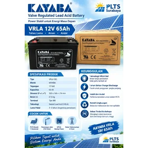 Baterai Solar Panel Accu VRLA Deepcycle KAYABA 12v 65ah 