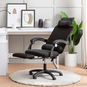 Dekoruma RIYO Kursi Kantor dengan Footrest Hitam Kursi Kantor