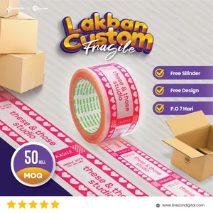 Lakban Custom Printing Brand 80 Yard 48mm isolasi bening printing custom logo