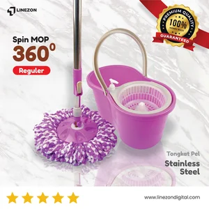 GROSIR Alat Pel Lantai Spin Mop 360 Ungu Kualitas Bolde / Super Spin Mop Otomatis 