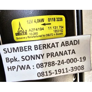 DEUTZ 01183235 STARTER 0118 3235 12V 4KW 9T 0118-3235 MOTOR 01173240 0117-3240 0117 3240 STARTER 01183712 0118-3712 01183 712 AZF4194 11.131.754 1853162 11131754 AZF 4194 - 12V 9T - GENUINE