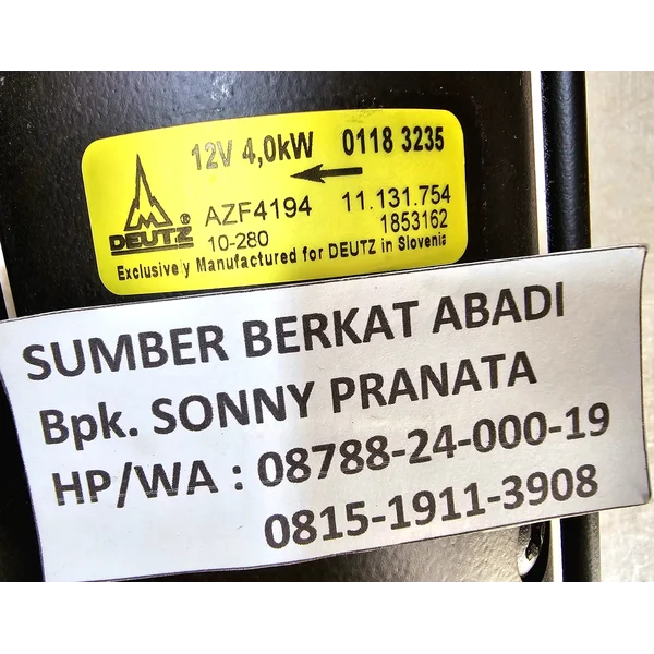 DEUTZ 01183235 STARTER 0118 3235 12V 4KW 9T 0118-3235 MOTOR 01173240 0117-3240 0117 3240 STARTER 01183712 0118-3712 01183 712 AZF4194 11.131.754 1853162 11131754 AZF 4194 - 12V 9T - GENUINE
