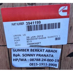 CUMMINS  3929037 3915259 3907804 3978493 3941199 3916191 CRANKSHAFT 3905619 3903828 5313645 5362424 3908032 3905730 3863320 - 6BT5.9