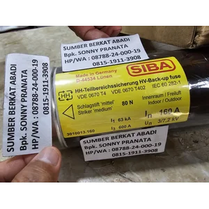 FUSE 160A SIBA 160 A 3/7.2KV PART NUMBER 3010013.160 MODEL 757352BP