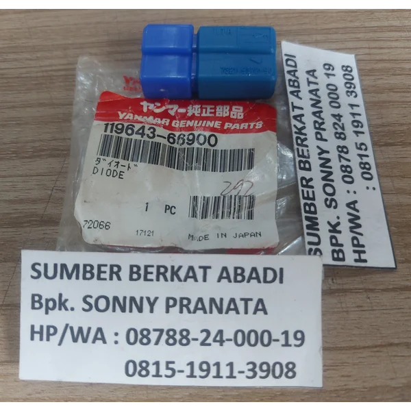 YANMAR 119643-66900 DIODE 11964366900 DIODA 119643 66900 - GENUINE MADE IN JAPAN
