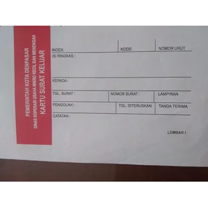 Jasa Cetak Kertas Kartu Kendali Surat Masuk dan Keluar