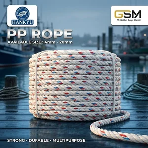 Tali Tambang Polyproprylen Rope ukuran 3 s/d 22 mm Panjang 200 Meter per Roll -Kuat & Tahan Lama