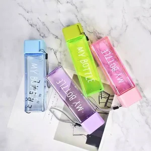 Botol Minum My Bottle Bening Warna Segi Atau Petak Atau Botol Minum Kotak 500 ml