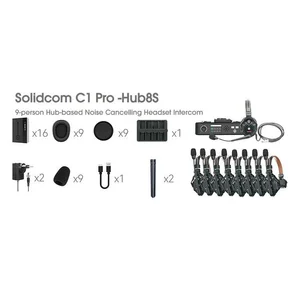 Wireless Intercom Hollyland Solidcom C1 PRO Headset Microphone Full Duplex-8S + HUB