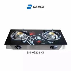 Kompor Gas Komersial Kaca SANEX 2 Tungku Butterfly Series SN-KG208 K1
