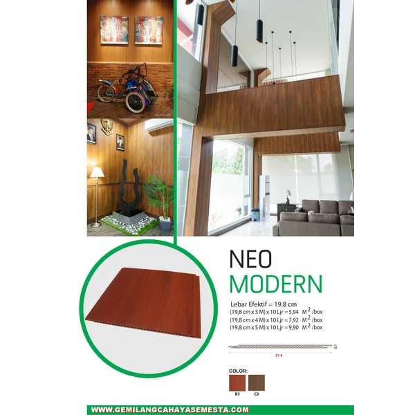Duma Neo Modern ( 5 Meter ) - Duma Panel WPC ( Motif Plafon Kayu )