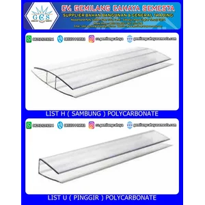 List U ( Pinggir ) Atap Polycarbonate ( 6 Meter ) / Atap Transparan