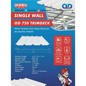 DR.Shield 0D 750 TRIMDECK - 4 Meter (Single Layer) - Atap UPVC