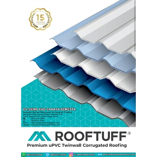 Atap UPVC ROOFTUFF - 5 Meter ( NEW 5 Pilihan Warna )