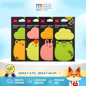Deli Sticky Notes Animal Lucu 40 Lembar 76x76mm EA55002