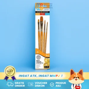 Daler Rowney Simply Gold Taklon Brush Set 4 pcs – Kuas Sintetis untuk Acrylic / Oil / Tempera 216920401