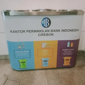 Tempat Sampah Stainless 3 IN 1 / Tong Sampah Capsul / WARNA PILAH JENIS