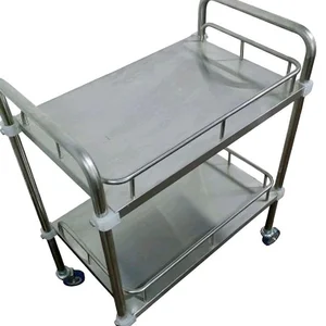 Rak Troli Instrumen 2 Rak Knockdown / Meja Troli 2 Rak Stainless / Troli Instrumen 2 Rak