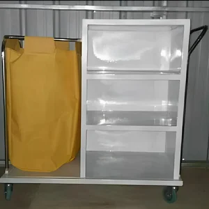  Troli Laundry Bahan Besi / Laundry Trolley / Troli Linen Terbuka 