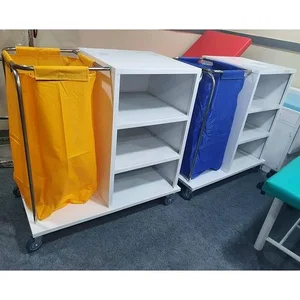  Troli Laundry Bahan Besi / Laundry Trolley / Troli Linen Terbuka 