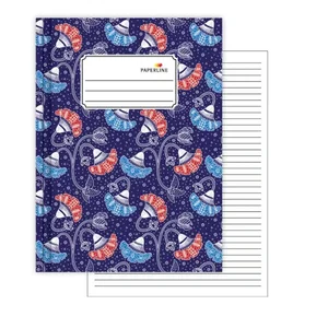BUKU TULIS HARD COVER PAPERLINE 100 LEMBAR ISI 5 PCS