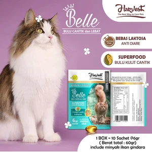 vitamin bulu anti rontok kucing kitten HARVEST BELLE CAT 1 box 11 sachet