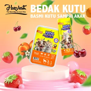 Bedak Kutu pinjal aman terjilat ampuh kitten puppies anjing kucing kelinci Harvest Total Protex Mixed Fruit Smooties 1 box 10 sachet @ 15 gr