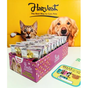 vitamin bulu anti rontok anjing doggy HARVEST BELLE DOG 1 karton 12 retail pack ( retail pack isi 20 pak @ 3 sachet )