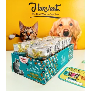 vitamin bulu anti rontok kucing HARVEST Retail Pack BELLE CAT 1 karton 12 retail pack (retail pack isi 20 pak @ 3 sachet )