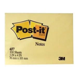 STICKY NOTES 3M POST IT 657 76 X 101 MM 3X4 IN STICK NOTES MEMO TEMPEL  Alat Tulis Lainnya
