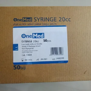 Pengobatan dan Perawatan Hewan Peliharaan Dispposible syiringe 20cc onemed box isi 50pcs