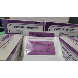 Alat Kesehatan Disposable Benang Bedah Operasi Surgical Suture Polyglycolic Acid 3.0 Round Bodied