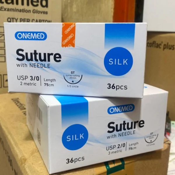 Alat Kesehatan Lainnya Benang silk 3-0 with needle Onemed