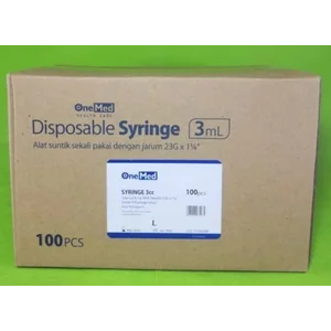 Alat Suntik Disposable Spuit with needle+Onemed+3cc